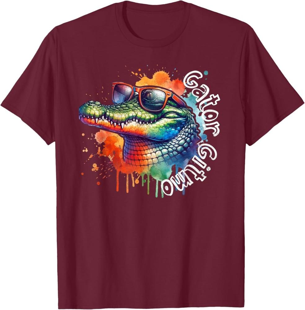 Funny Gator Gitmo Alligator Sunglasses Watercolor Unisex T-Shirt Unisex T-Shirt XL