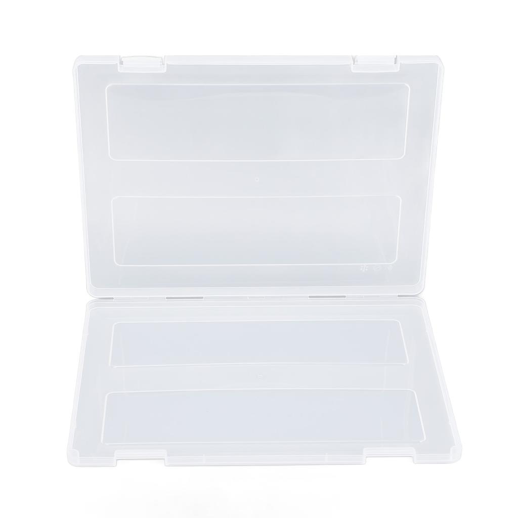 Clear Document Storage Case Transparent Plastic File Storage Box with Secure Buckle Lock