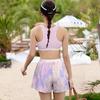 Plus Size Women's Three-Piece Long Sleeve Swimwear Set with Cover-Up – Slimming, Stylish, and Perfect for Hot Springs