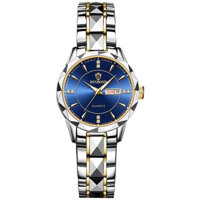 Ladies Watch Seiko Analog Copy Watch Women Luminous Date Day of the Week Waterproof Watch Easy To Read Dial Stainless Steel Adjustable Level Blue