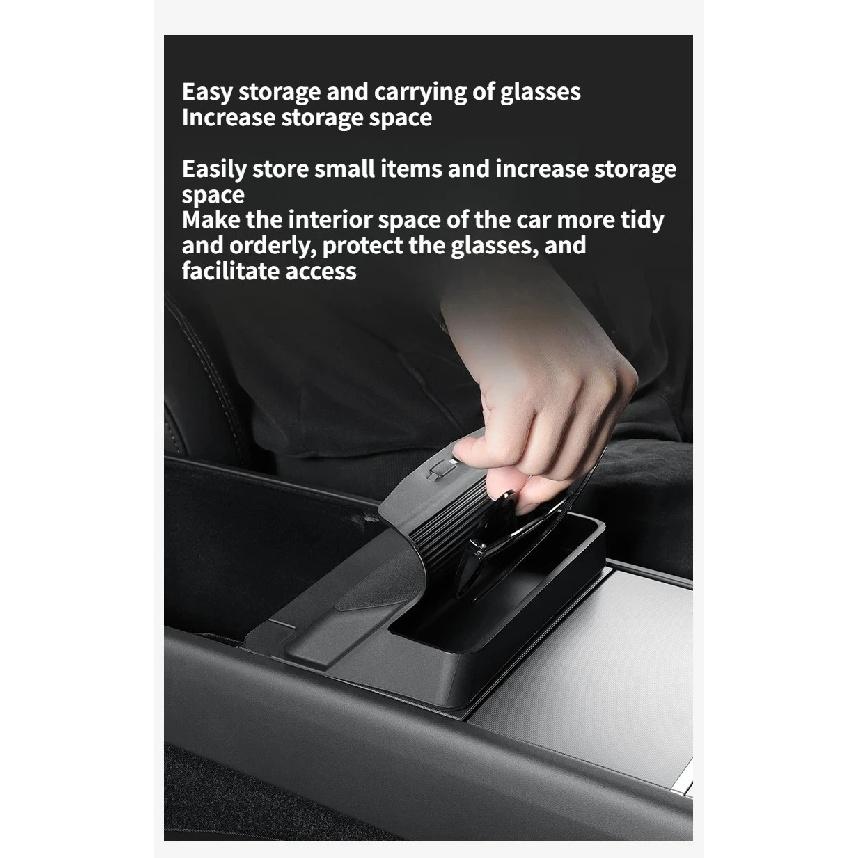 Central Armrest Storage Box for Tesla Model 3 Y Highland Juniper 2025 Car Glasses Phone Storage Case Multi Functional Accessorie