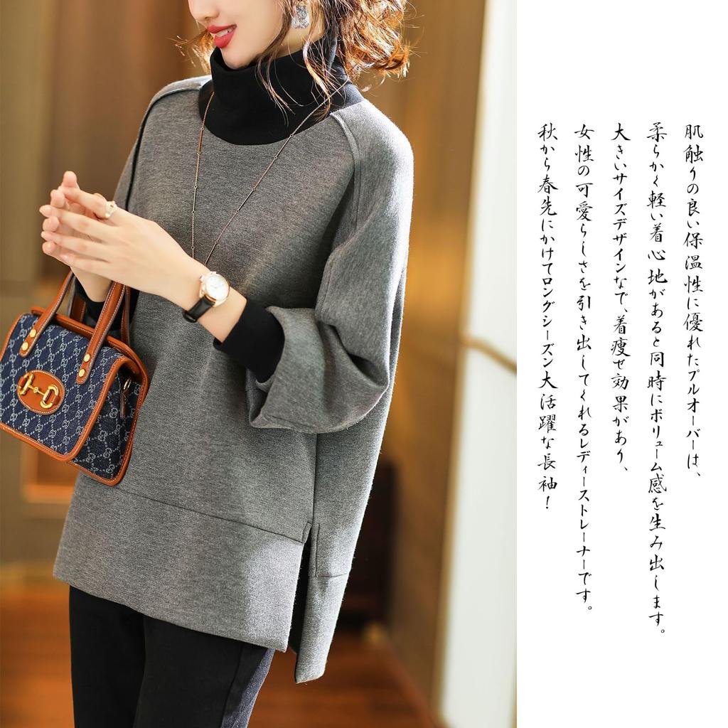 CCGGOWMM High Long Cut and Pullover Loose Casual Plus Sizes Simple Perfect for and Winter Women's Hoodie, Neck, Sleeve, T-Shirt, Sewn, Sportswear,