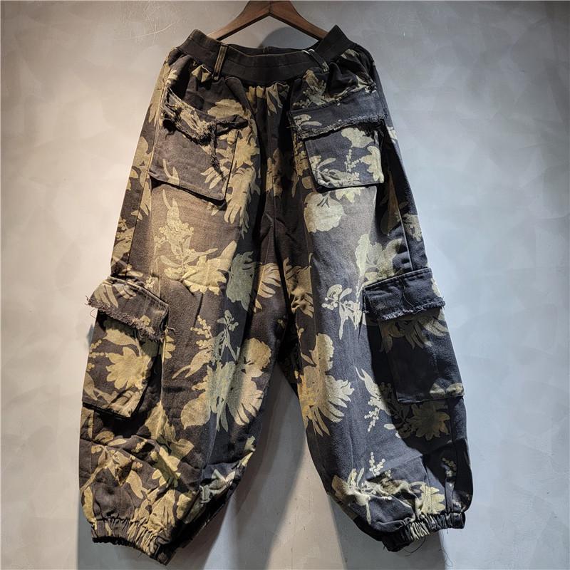 

European Camouflage Lantern Pants: Women s 2025 High-Waisted Cropped Harem, Loose Fit, Trendy Style One Size