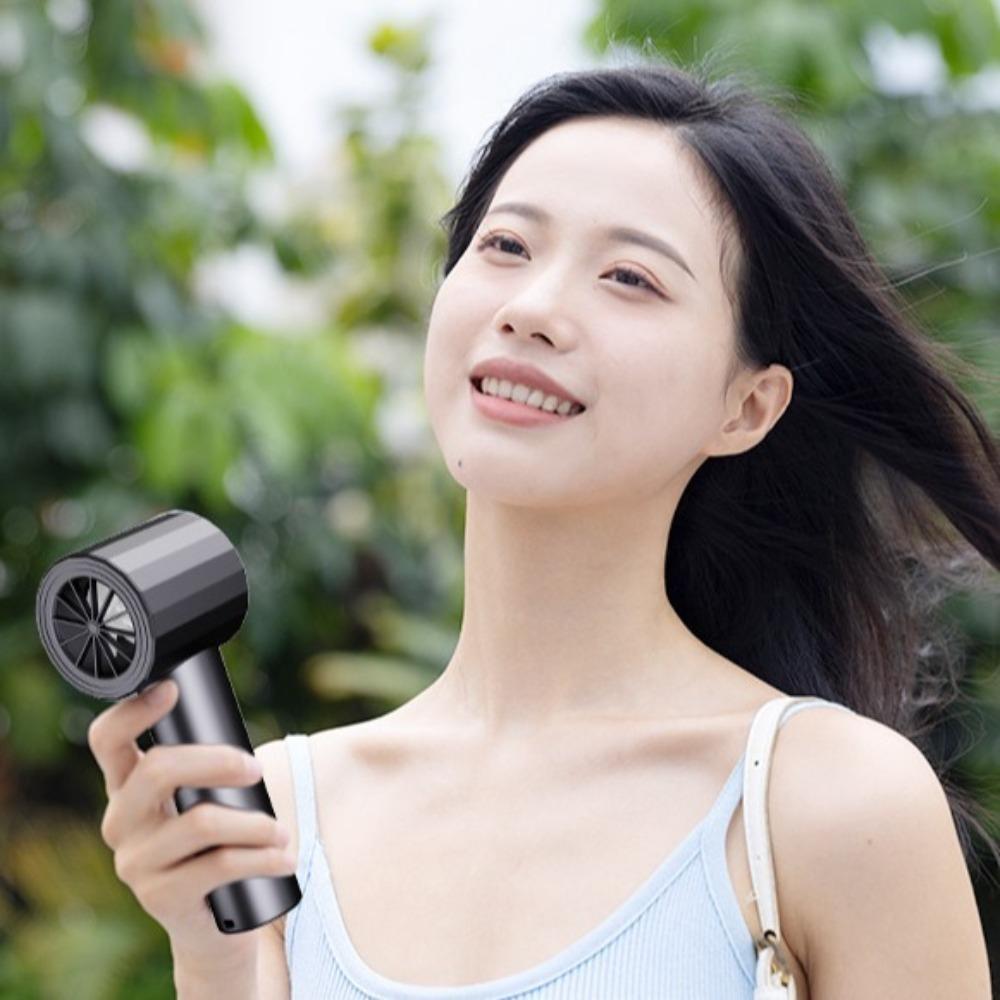 

100-Speed Mini Handheld Turbo Fan Type-C Rechargeable Outdoor Portable Fan Student сірий