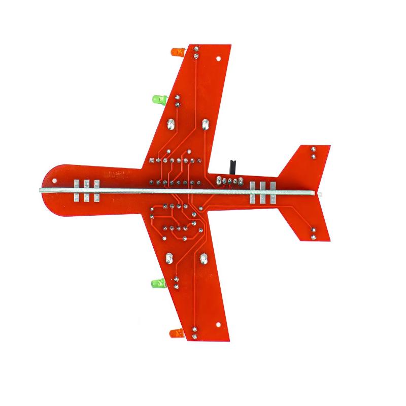 1 Set Flashing Led Pcb Diy Electronic Kit Small Airplane Cd4017 Flow Lamp Welding Practice Electronic Science Assembly Kit