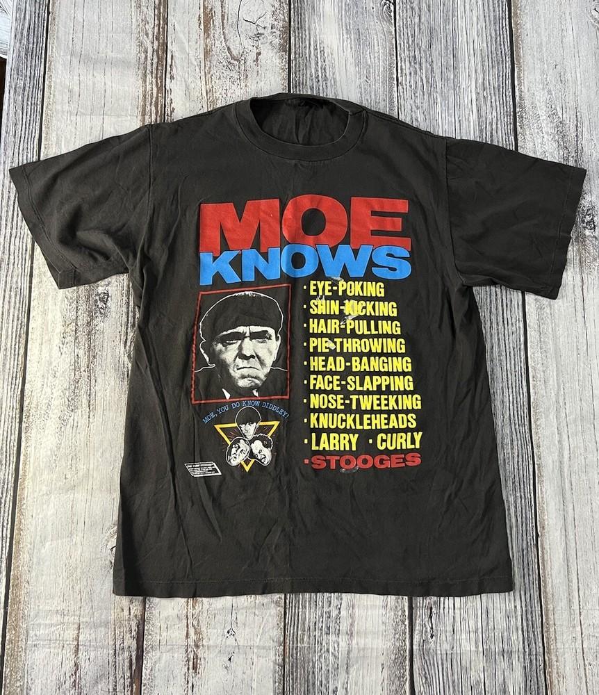 Vintage Three Stooges Moe Knows Shirt Unisex T-Shirt XXL