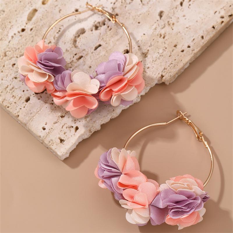 Korean Petal Pendant Earrings for Women Vintage Petal Personality Earrings Daily Wear Jewelry