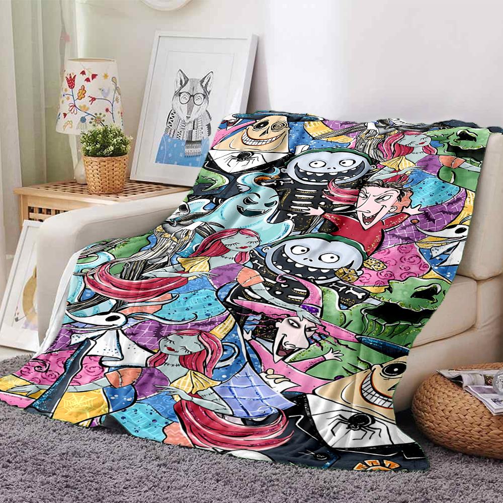 Nightmare Before Christmas Characters Blanket Soft Throw Blanket For Home Bedroom Bed Sofa Travel Office Solid Christmas Blanket