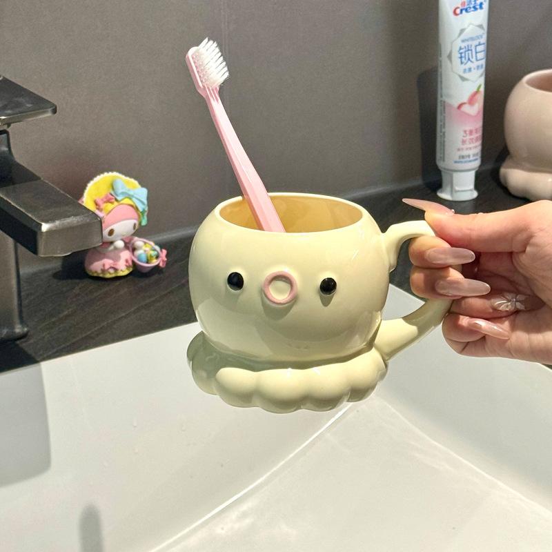 Ins High-value Octopus Brushing Mouthwash Cup 2025 New Couple Washing Cup Bathroom Children's Brushing Cup