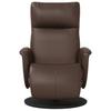 Folding Armchair With Footrest, Brown, Faux Leather