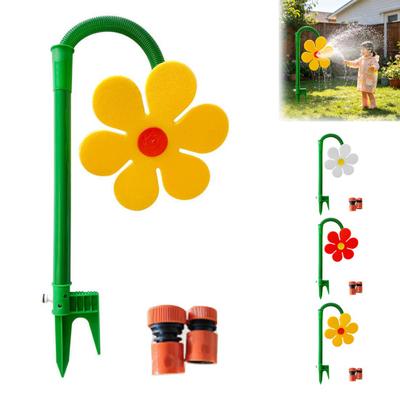 Crazy Daisy Water Sprinkler Dancing Flower Lawn Sprinkler 360-Degree Rotating Sunflower Water Sprinkler for Garden Yard Watering Dogs Kids