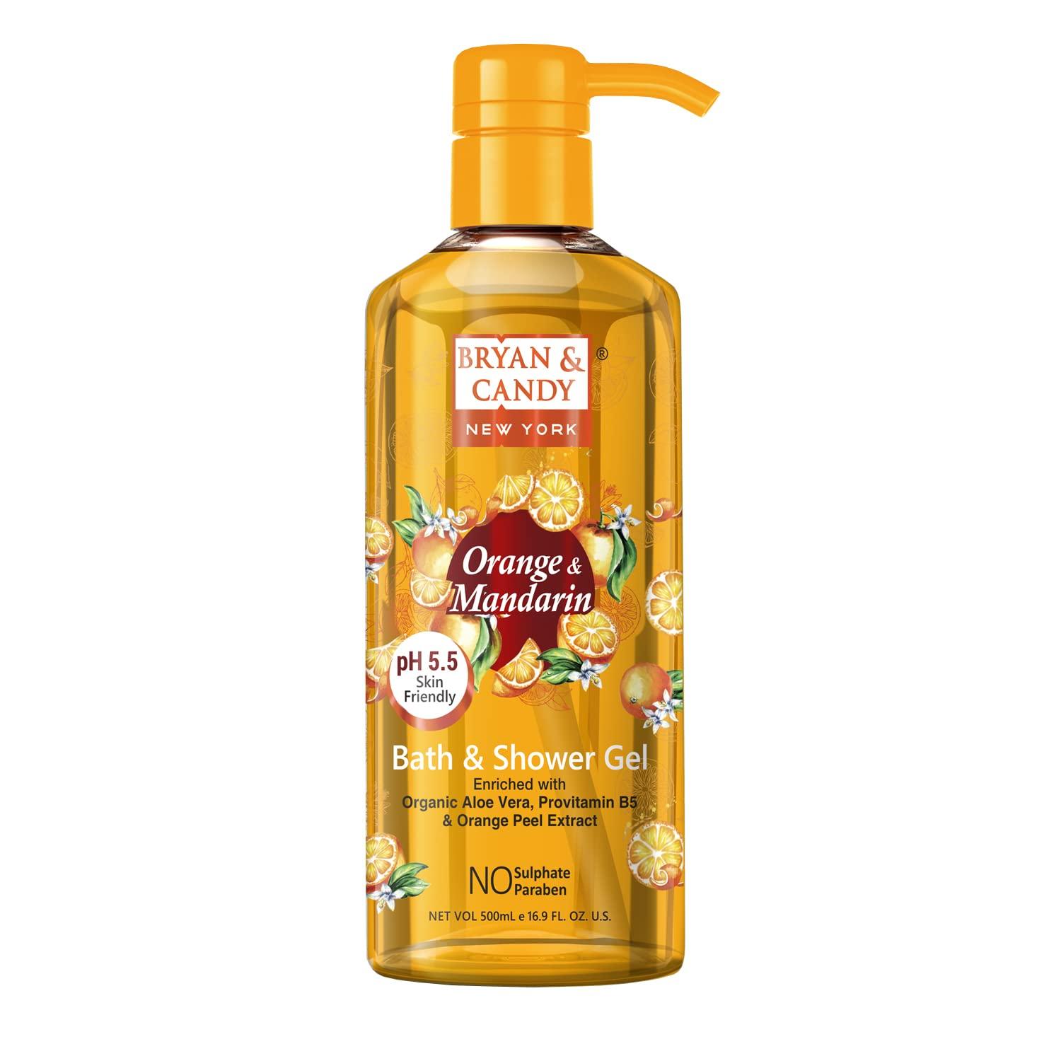 Bryan & Candy Shower Gel with Aloe Vera. Gentle, Moisturizing Body Wash for Soft, Supple Skin (Orange Shower Gel, 500ml)