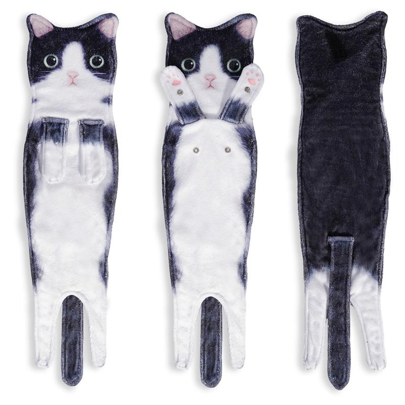 ABHS-Funny Cat Hand Towels, Kitchen And Bathroom Hand Towels, Quick-Drying Soft Absorbent Microfiber Towels