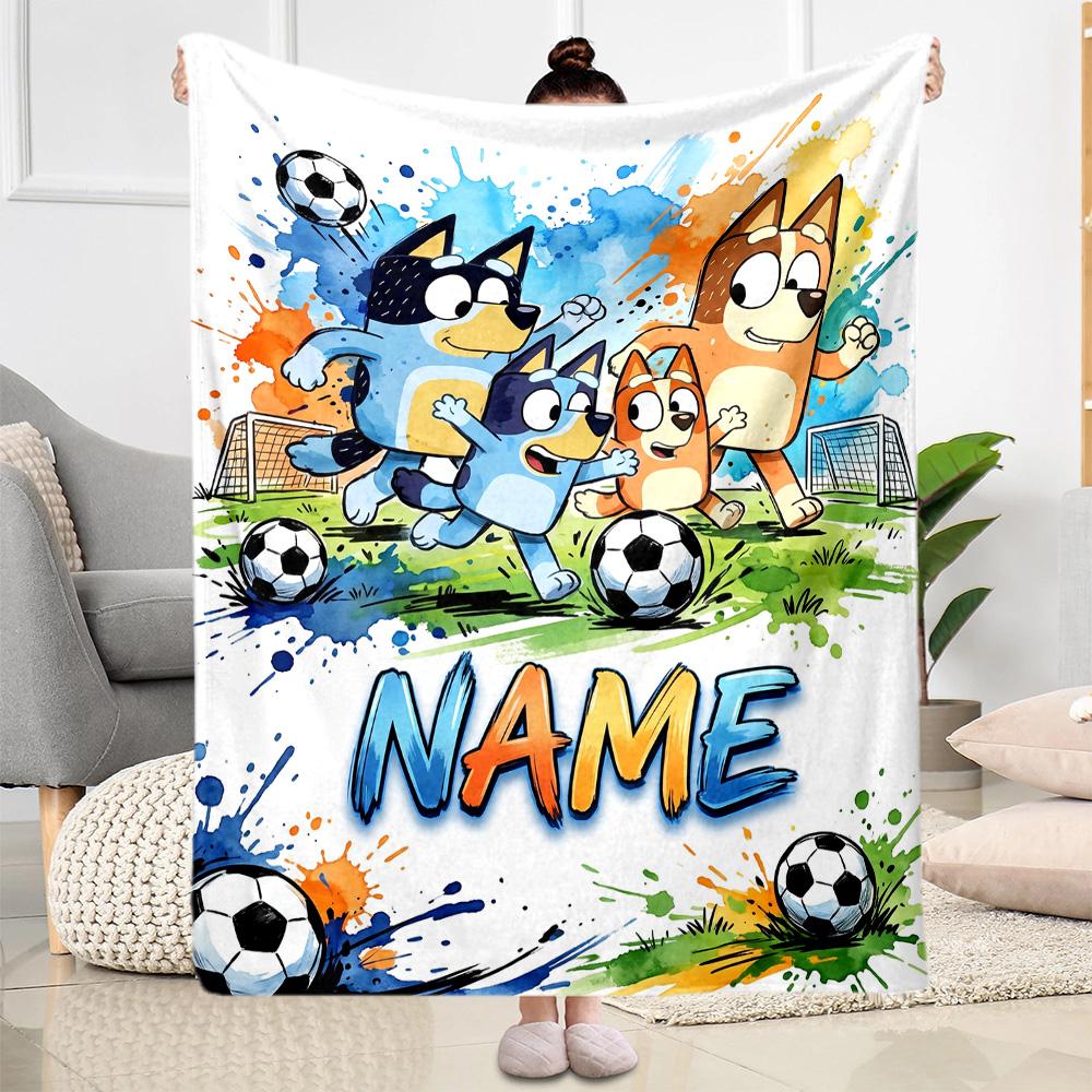 Soccer Fun All Customize Your Name Blanket Cozy Personalized Blanket Comfortable for Bedding Picnics Home Decor Office Chair All-Season Use
