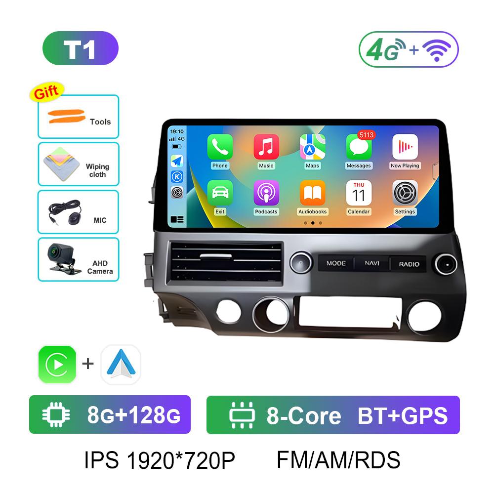 Android Intelligent System Bluetooth for Honda Civic 2008 2009 2010 - 2011 Wireless Carplay GPS Navigation Accessories Head Unit