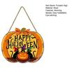 Happy Halloween Door Sign, Spooky Wooden Pumpkin Front Door Hanger for Farmhouse Porch Wall Hanging Decor