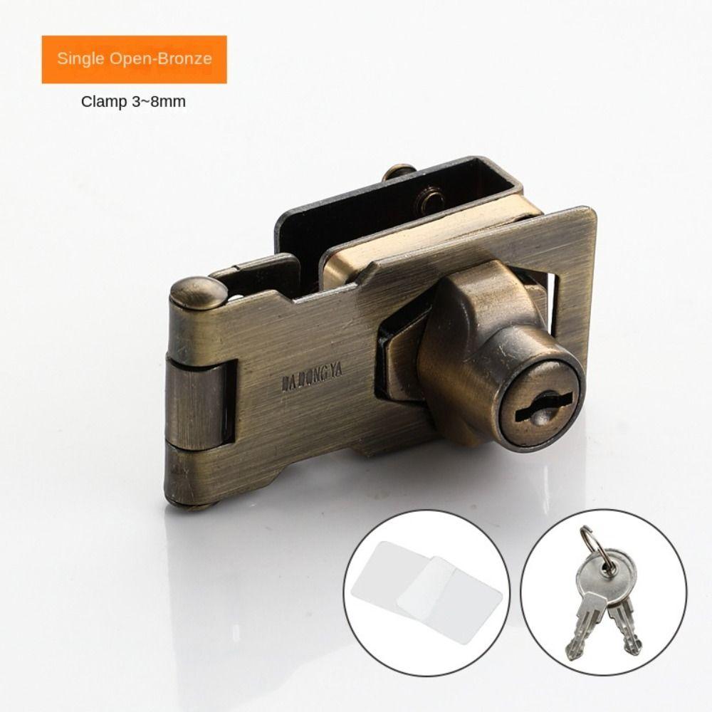Security Cabinet Display Lock Zinc Alloy Lockset New Glass Door Lock  Glass Door