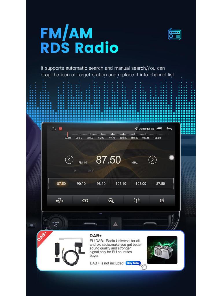13-Inch Android Car Navigator with Wireless CarPlay Compatibility