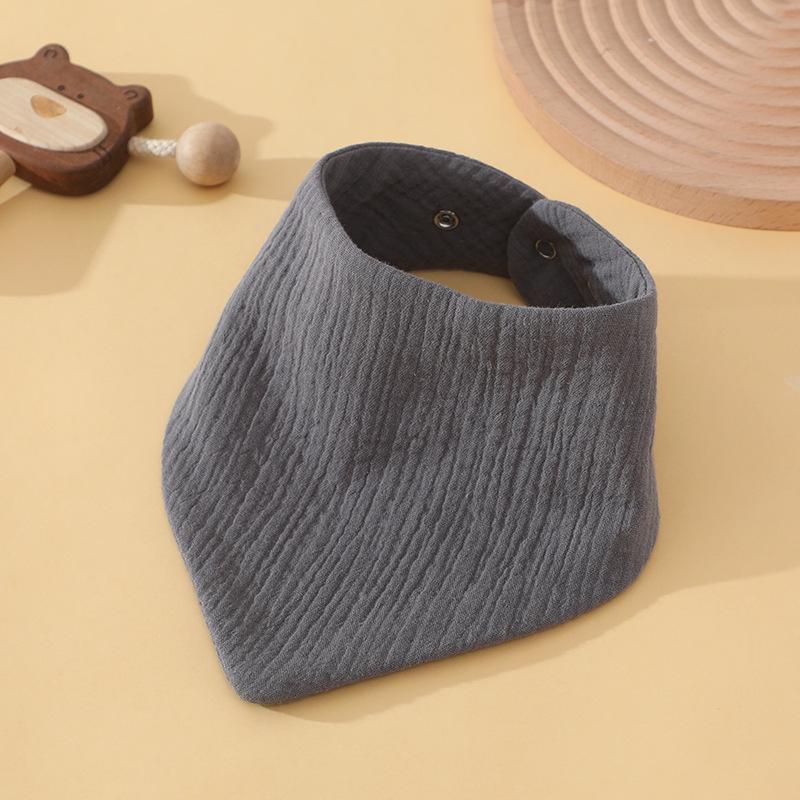 Einfarbiges Baumwollgaze-Baby-Lätzchen, Saugfähig & Schnelltrocknend, Druckknopfverschluss, Nicht klebrig, Klasse A.