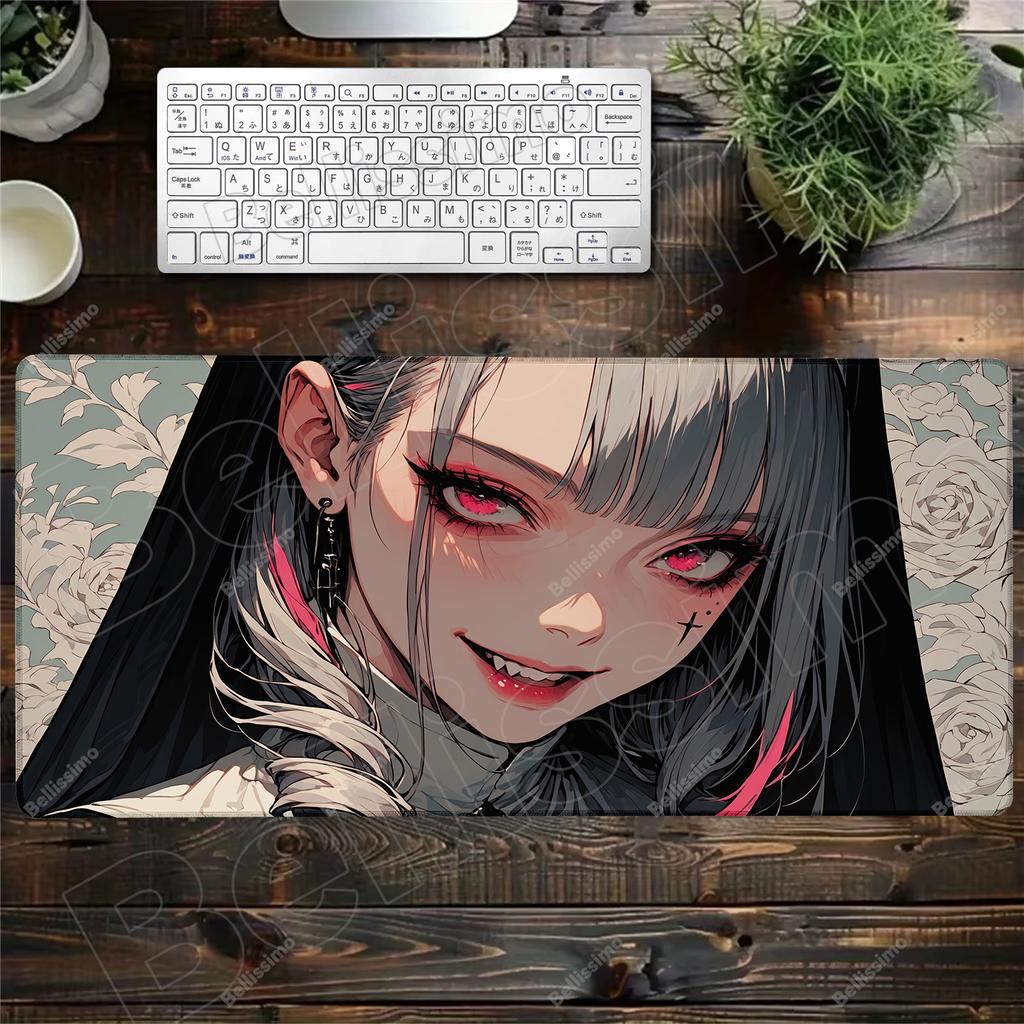 Mouse Pad Anime Punk Girl Computer Laptop Anime Keyboard Mouse Mat Large Mousepad Keyboards Gamers Decoracion Desk Mouse Pads