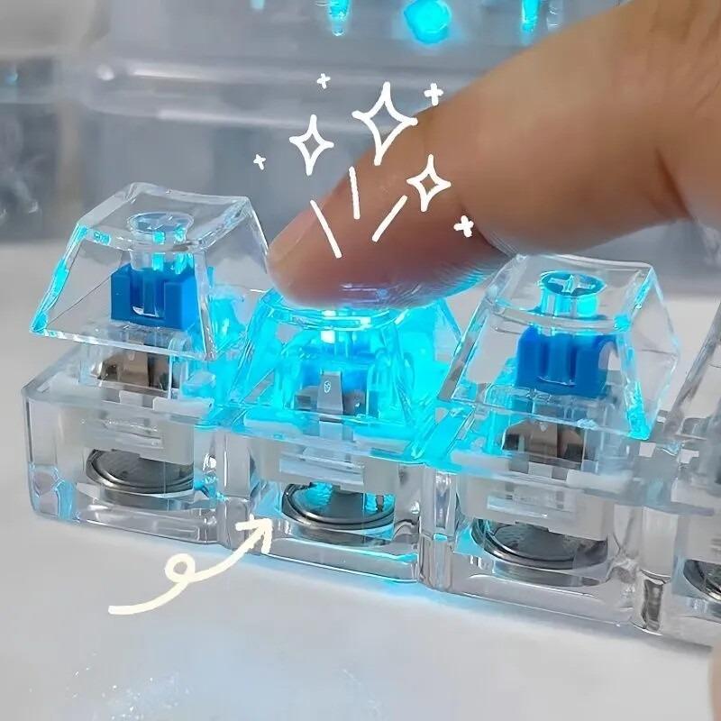 Light Up Keyboard Keychain Clickable Button Stress Relief Anxiety Relief Office Desk Accessory Keychain For Adults Teens
