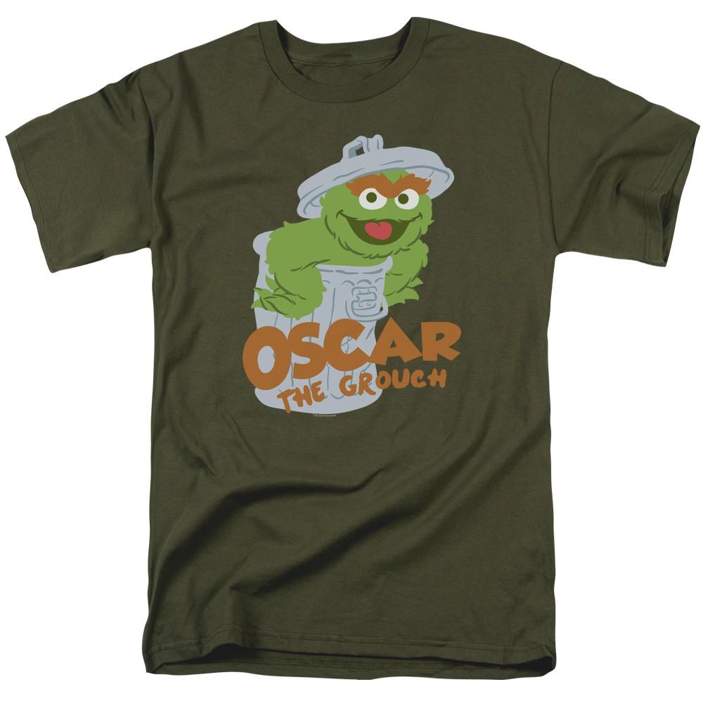 Sesame Street - Flat Oscar - Adult Unisex Short Sleeve T-Shirt - Green 2XL
