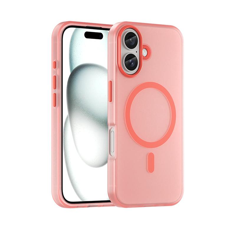 Fundas For iPhone 16 15 Pro Max Candy Color Matte Phone Case For Apple 14 13 12 11 Pro Max 15 16 Plus For Magsafe Magnetic Magsafing Soft Phone Cover