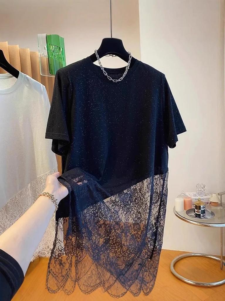 Summer T Shirt Dress With Embroidery For Casual And Business Wear In Soft Polyester Fabric