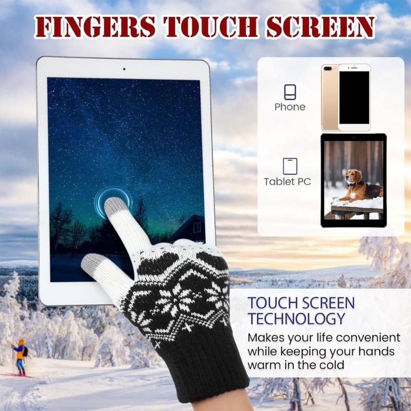 Outdoor Winter Gloves for Daily Walks, Phone-Ready Fingertips, Jacquard Detail and Wrist Rib Comfort for Adults