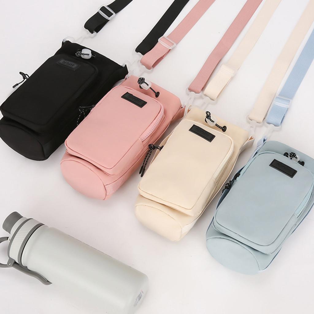 Portable Crossbody Bag For Phone and Water Bottle Outdoor Hiking Cycling Gym Commute Adjustable Drawstring Pouch