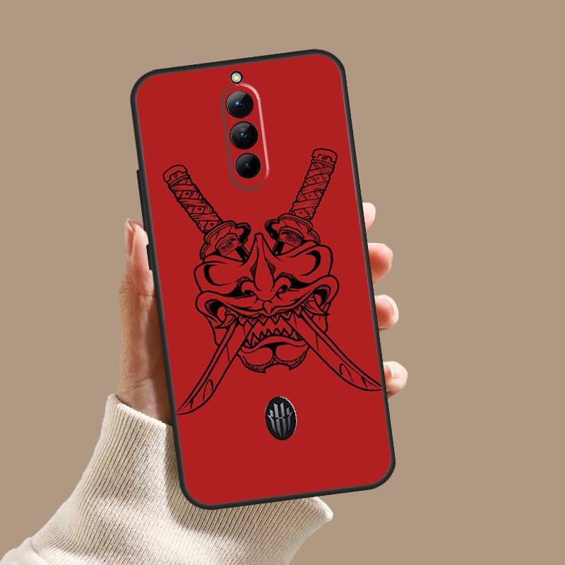 Samurai Oni Mask Case For ZTE Nubia Red Magic 11 9S 8S 8 9 10 10S Pro Plus 6 7 6S 7S Pro 5G 6R 10 Air Cover