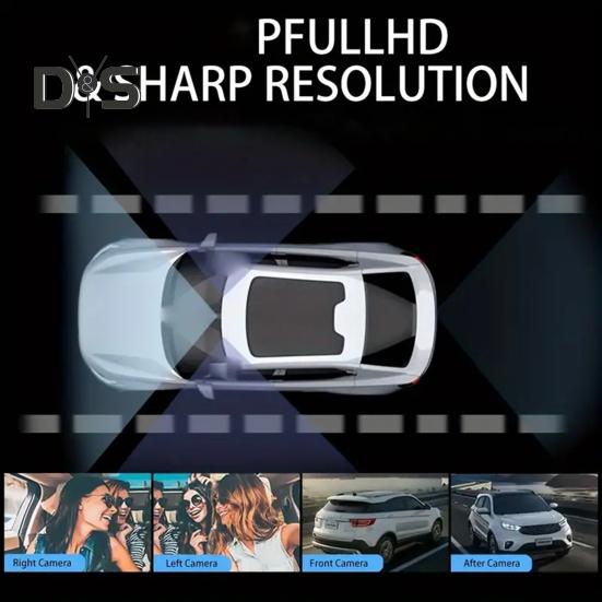 4-Channel Dash Cam Night Vision Design Parking Monitoring 360-Degree Coverage Easy To Install GPS Car Recording Camera