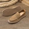 Fashion Vintage Man Casual Shoes Genuine Leather Slip-on Light Comfortable Driving Loafers Moccasins For Men Party Wedding Flat