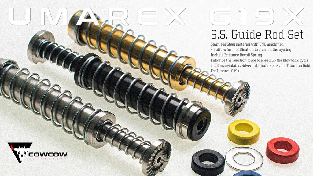 COWCOW TECHNOLOGY Stainless Steel Recoil Spring Guide for UMAREX G19X TiN Gold