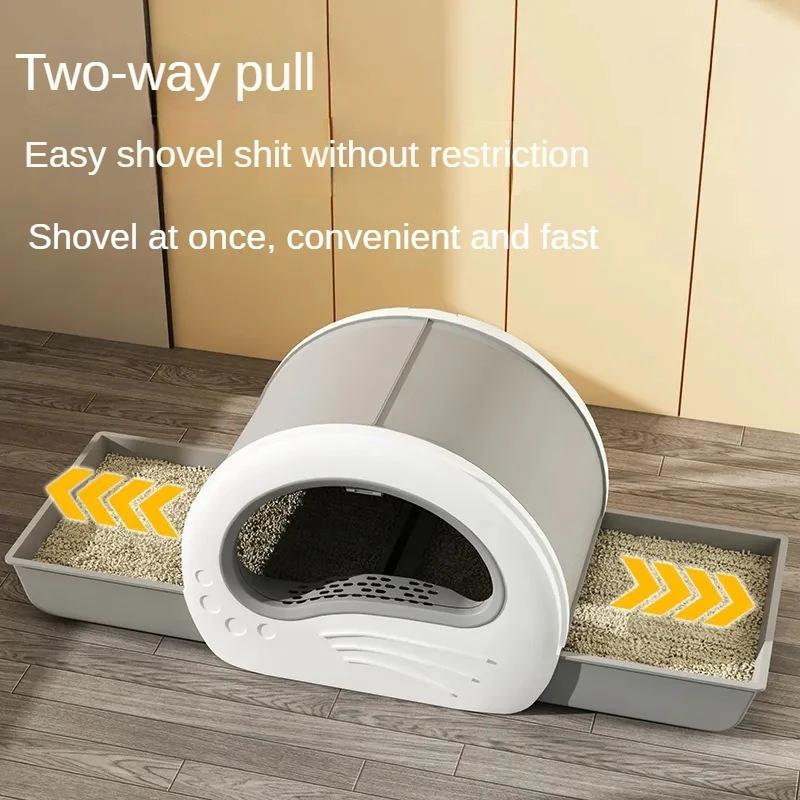 Closed Deodorant Cat Litter Box Pet Sand Box Space Capsule Modeling Sand Box Cat Drawer Design Toilet Cat Cleaning Supplies