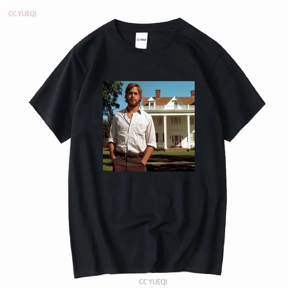 Ryan Gosling Pamiętnik Noah Bawełniany T-shirt Heavy Długi lub krótki rękaw vintage Prany ubrania projektanta mody Miękki Casual