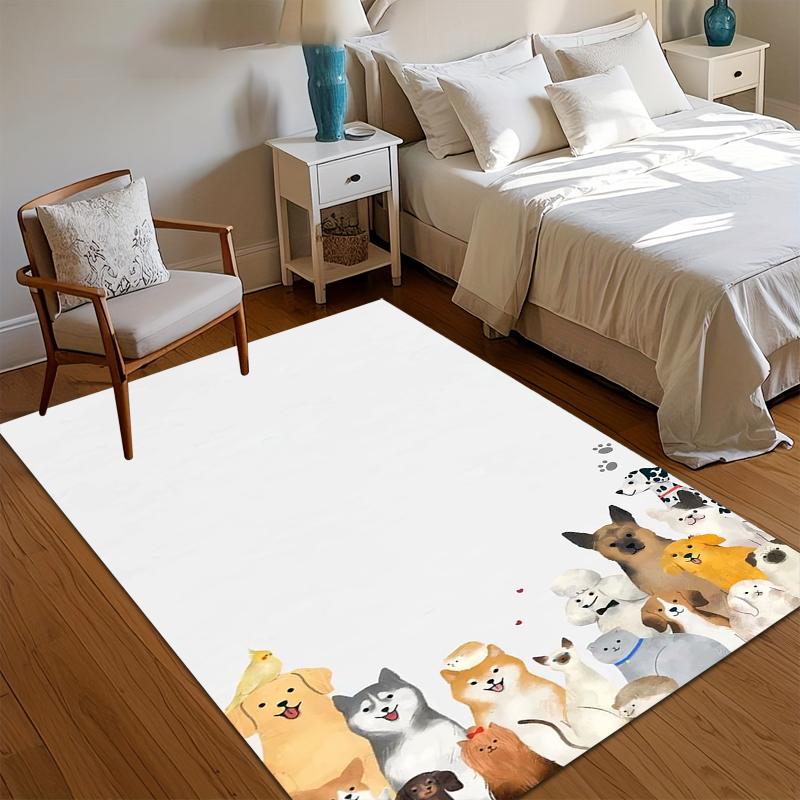 

Pet Parade Kids Room Rug Non-Slip Washable Carpet for Playroom Cute Pet Parade Design Soft Floor Mat for Children s Spaces Home 40x60CM