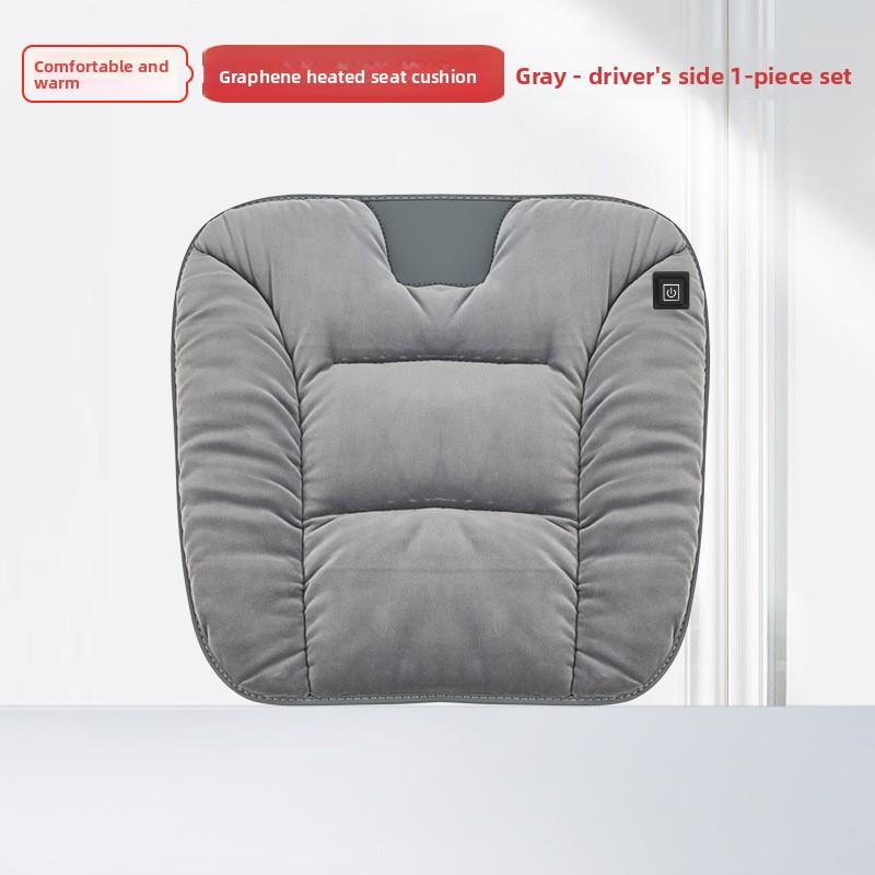 Graphene Car Heating Seat Cushion Winter Plush Car Seat Cushion Office Warm Seat Electric Heating Car Decoration