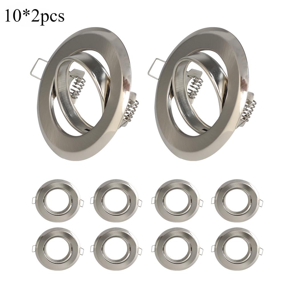 10/20pcs Recessed LED Ceiling Frame Single Ring for GU10/MR16 Downlight Bracket Holder Fixtures Spotlight Fitting Iron Metal