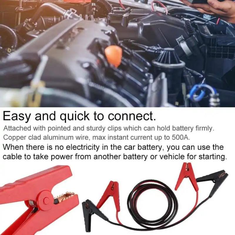 2.5M 400A Car Emergency Power Start Cable Auto Battery Booster Jumper Cable Copper Power Wire Car Accessories 12-24V Universal