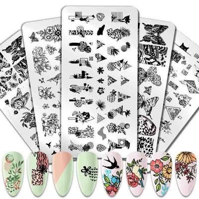 1 Pcs Rectangle Stamping Template Fashion Designs Nail Art Image Plate