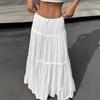 French Island White A-Line Patchwork Skirt - Summer Ballet Style