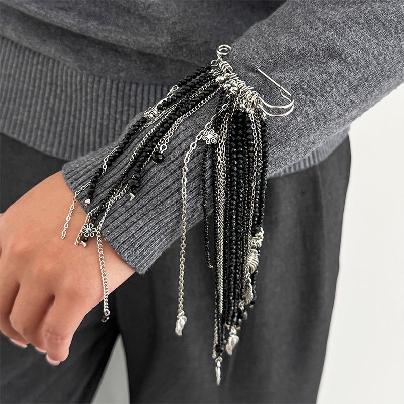 1PC Understated Luxury Multi-functional Brooch Beaded Tassel Gifts Exquisite Alloy Elegance Tassel Lightweight Fixed Buckle Suit