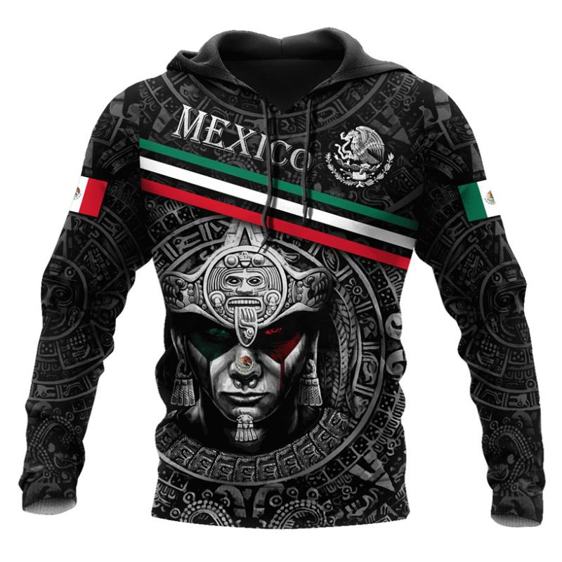 Mexiko Nationalwappen Flagge 3D-Druck Herbst Herren/Damen Hoodie Lässiger Oversized Pullover Beliebtes Sweatshirt Mode Herrenbekleidung