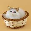 Lovely Simulation Animal Doll Plush Mini Basket Cat Rabbit Dog Kids Xmas Toy