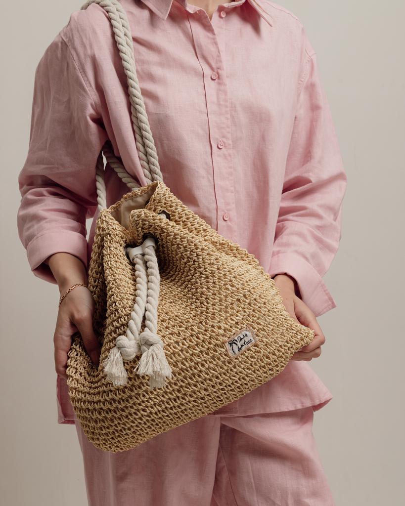 Sumwin 26315 sekk-ryggsekk lys beige strå