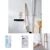 Japanese Style Broom Holder Wall Mount Adhesive Hooks For Home Bathroom Organization Abs Tpr Construction