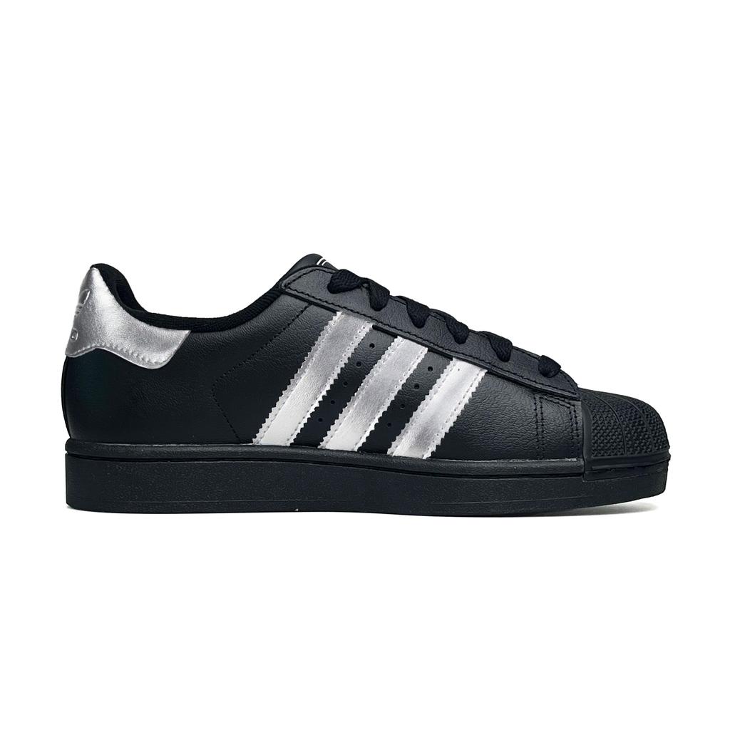 Adidas Originals Superstar 2 WAO Slip Resistant Abrasion Resistant Low top Skateboard Shoes Unisex Black Silver JI0079(Team531-Super)