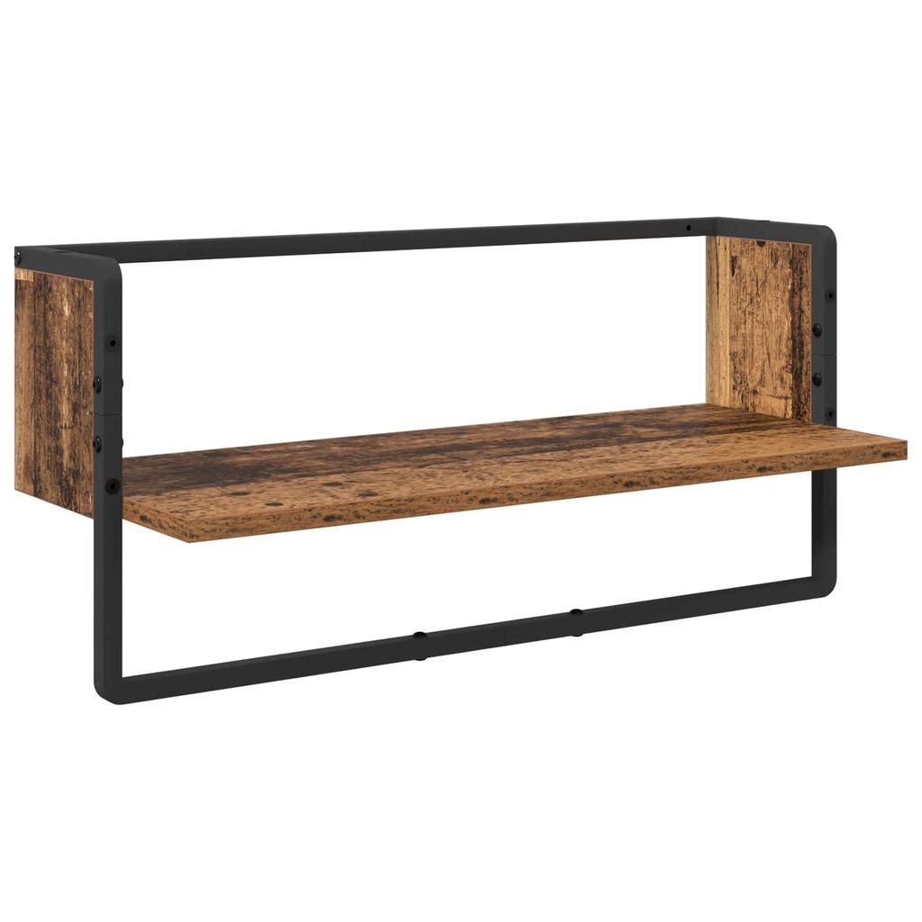 Wall Shelf Set 4 pcs Reclaimed Wood Look 65 x 25 x 30 cm Engineered Wood