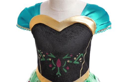 Dressy Daisy Kids' Birthday Snow Princess Green Coronation Gown, Halloween and Christmas Costume for Ages 2-3, Includes Gloves, Heart Tiara, Magic Wan